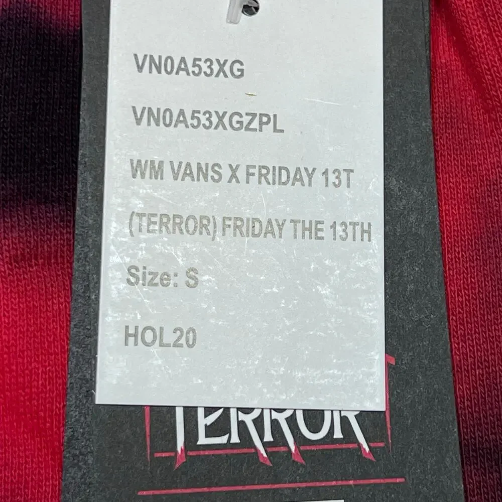 Vans x Friday The 13th Pullover Sweater Women Small Red Black Glow in Dark New - Picture 9 of 9